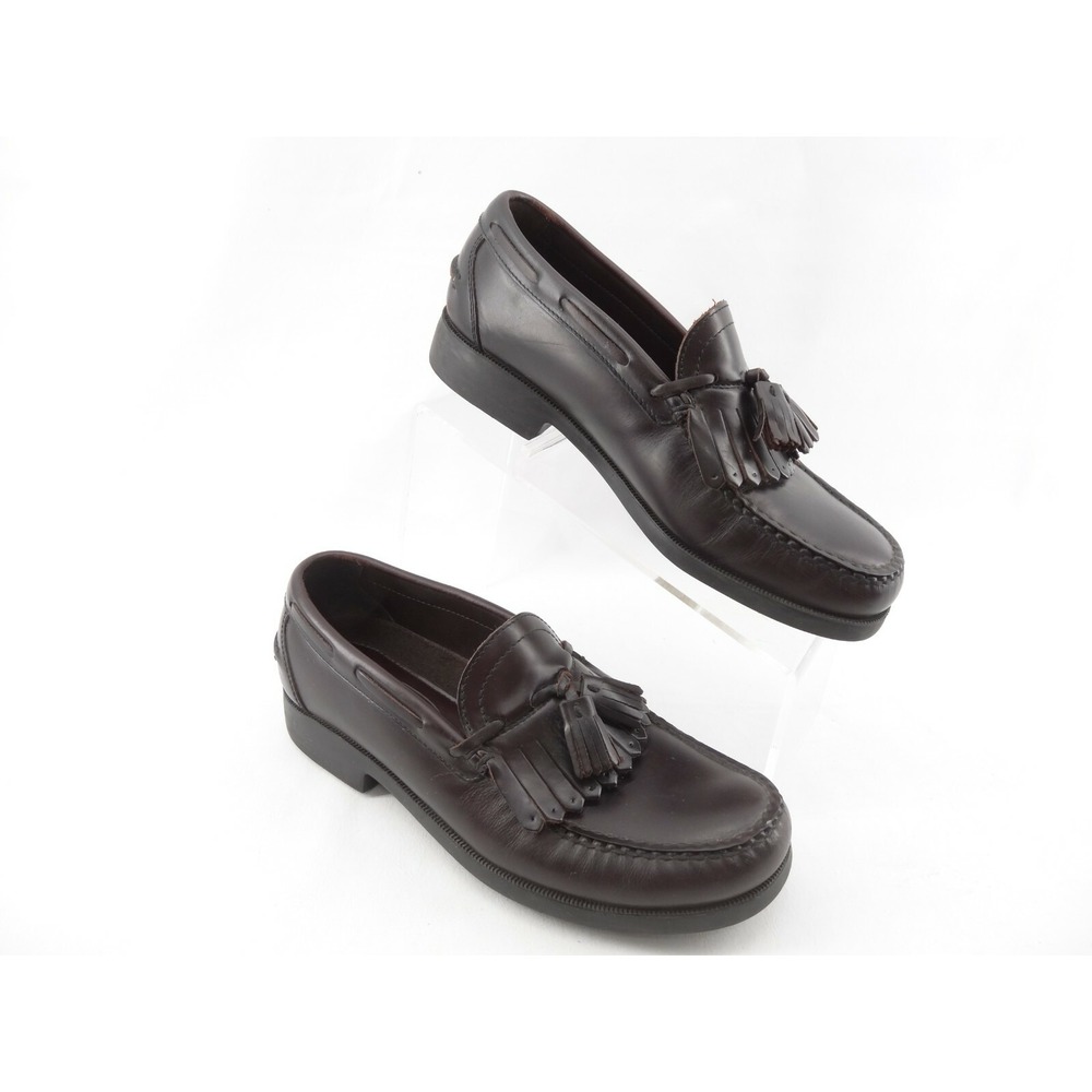 ROCKPORT M2497 Men's SZ 8.5 M Burgundy Brown Kiltie Tassel Loafers Dress Shoes